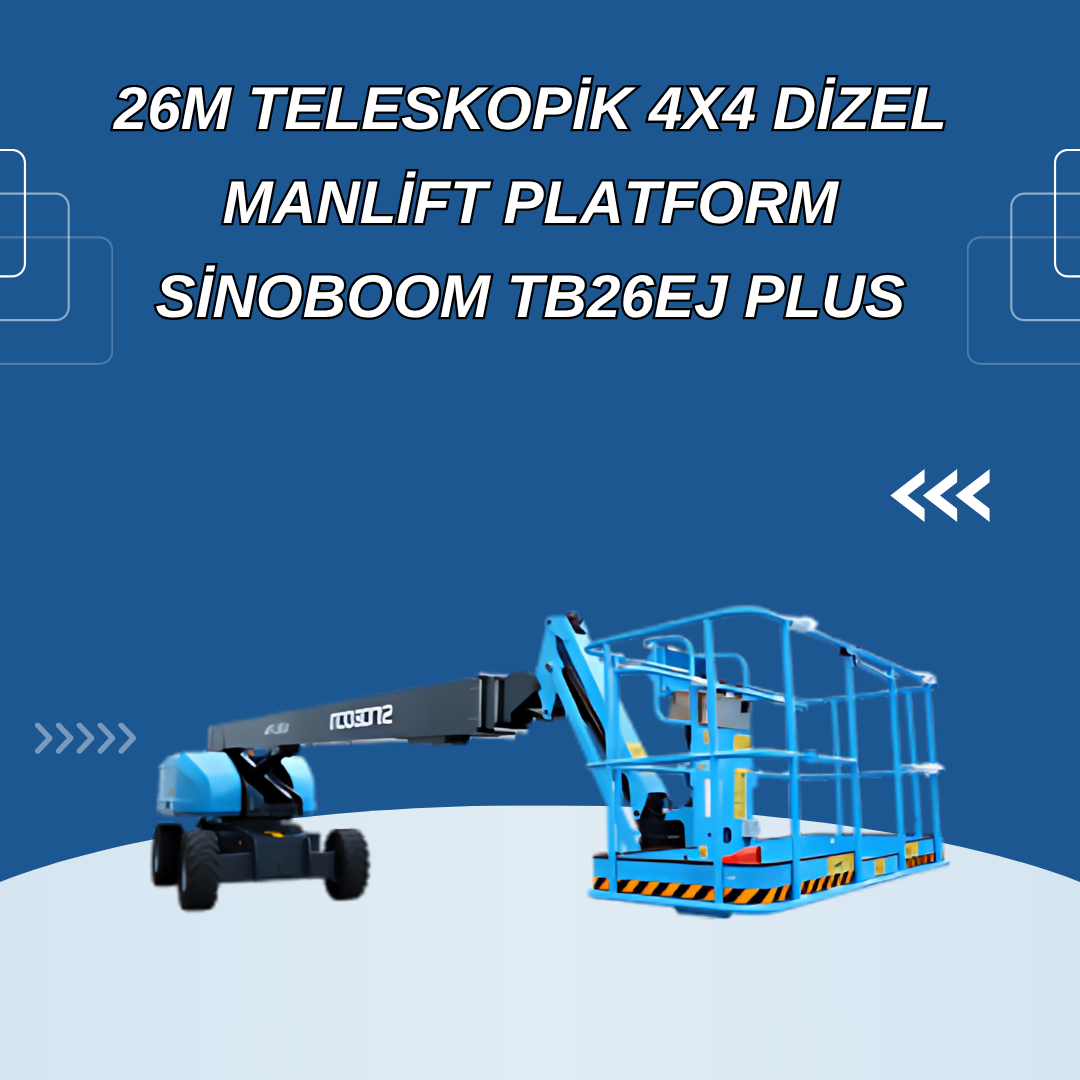 26m teleskopik 4x4 dizel manlift platform sinoboom tb26j plus