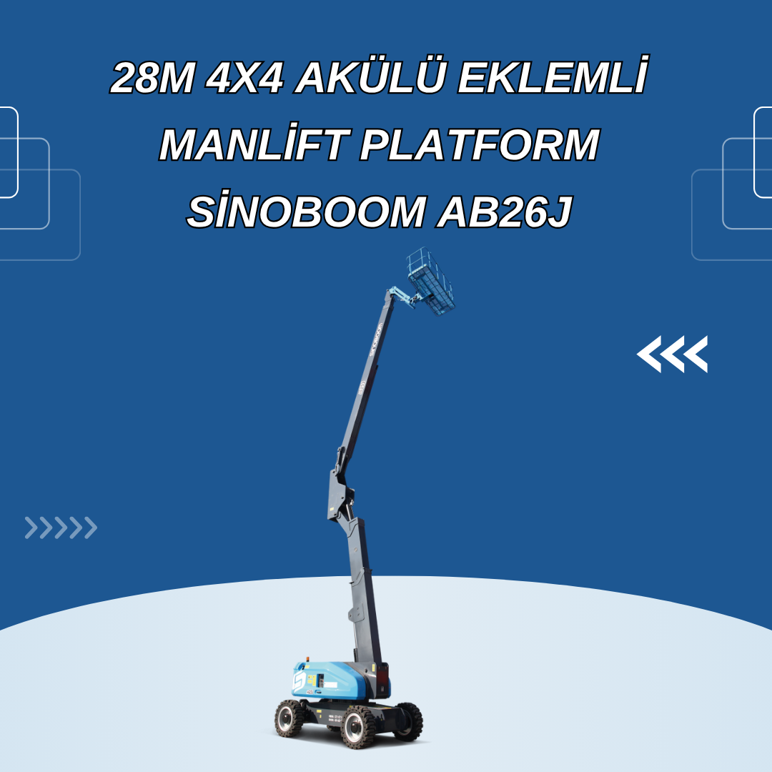 28m 4x4 akulu eklemli manlift platform sinoboom abb26j 6